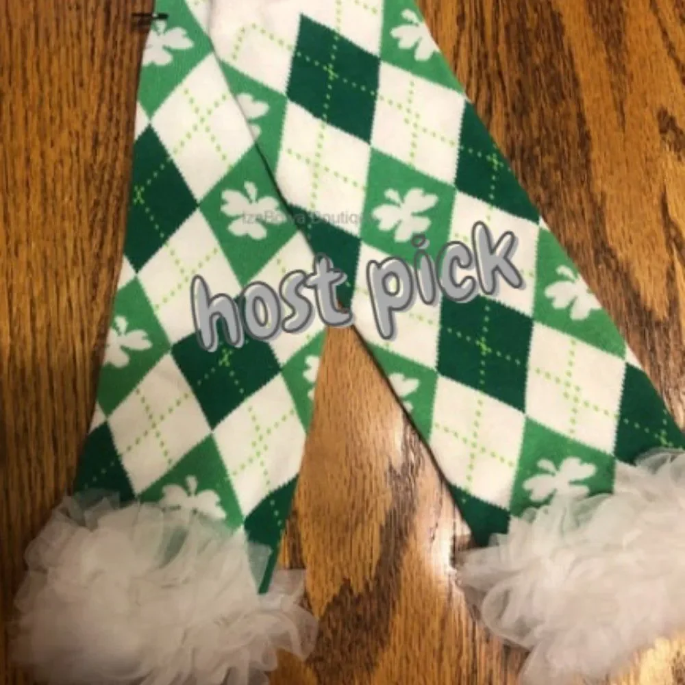 Shamrock Green Plaid with Ruffle Legwarmer  *HOST PICK***  (2)  LW144 NWT Boutiq